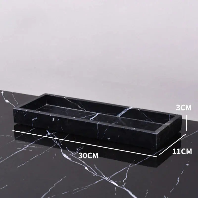 Black White Marble Tray