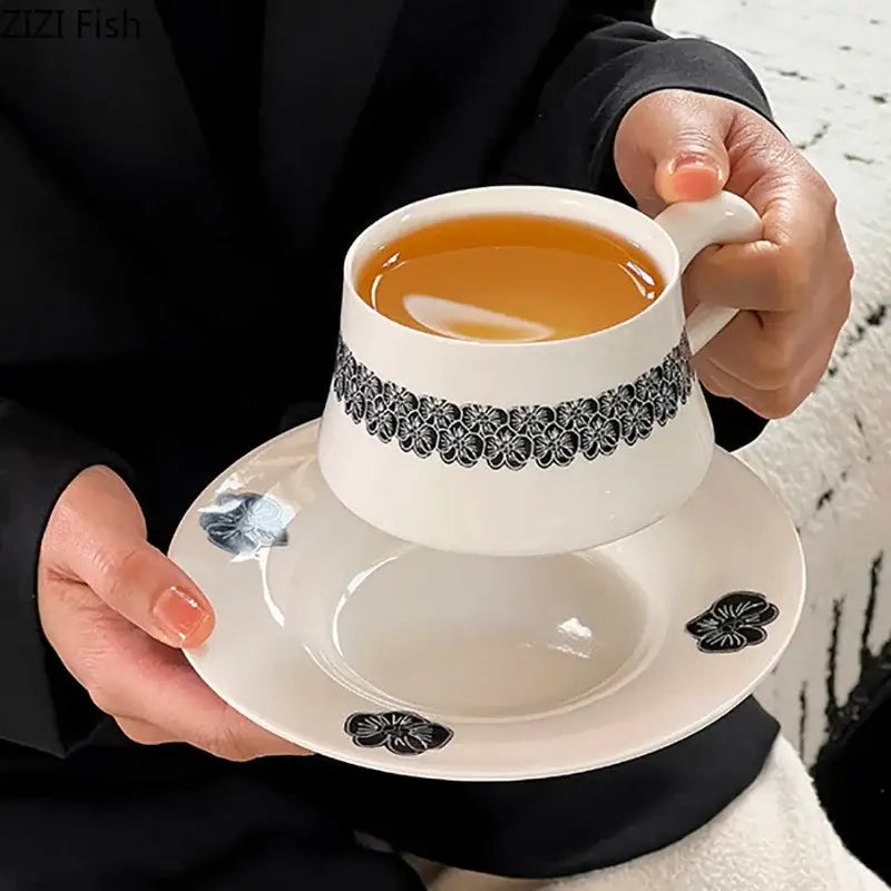 Black Floral Porcelain Set