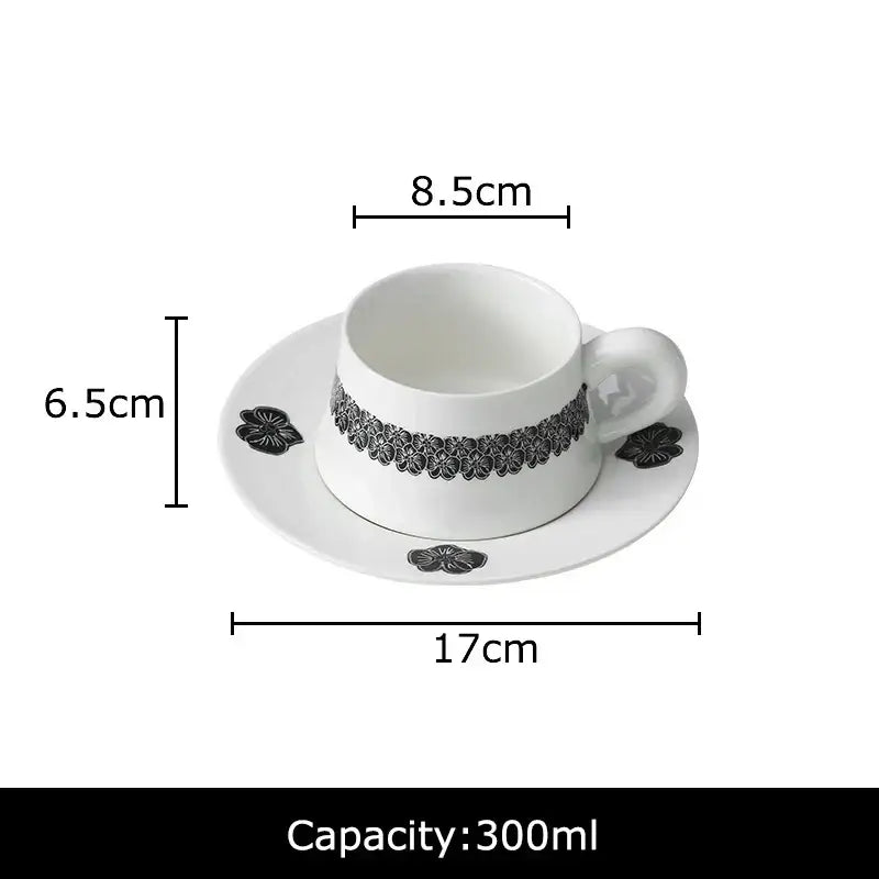 Black Floral Porcelain Set