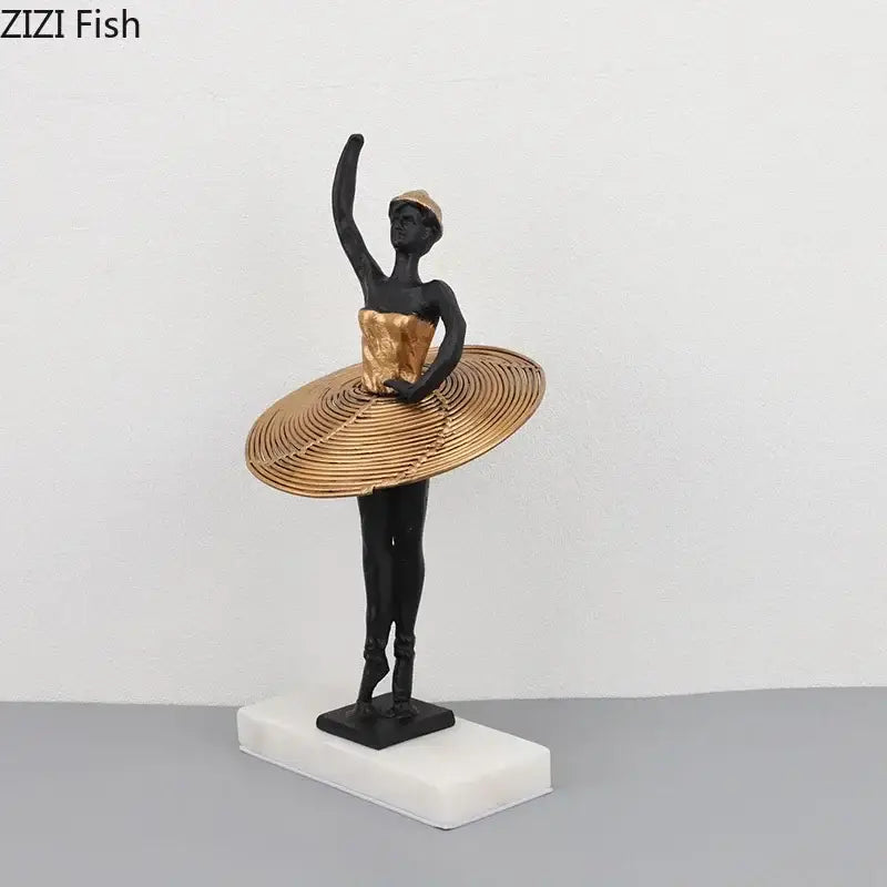 Gold Ballerina Sculpture