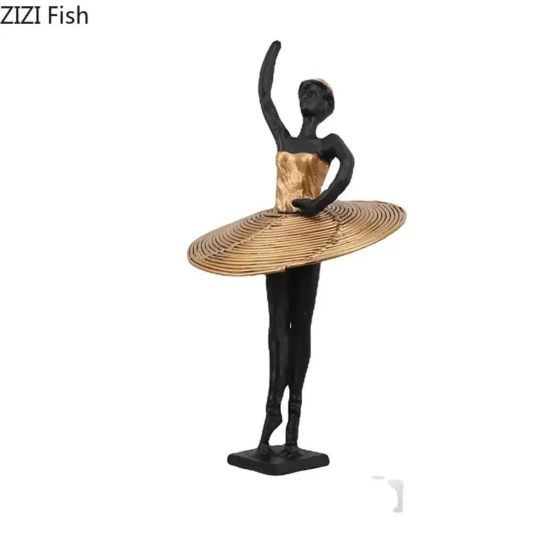 Gold Ballerina Sculpture