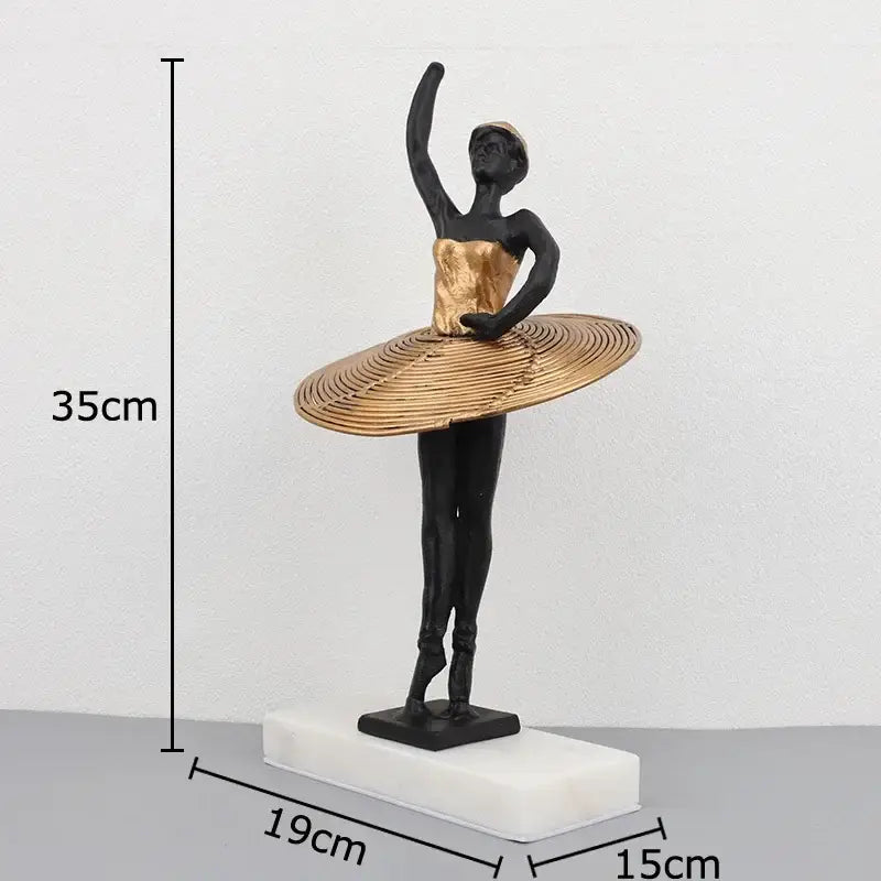 Gold Ballerina Sculpture
