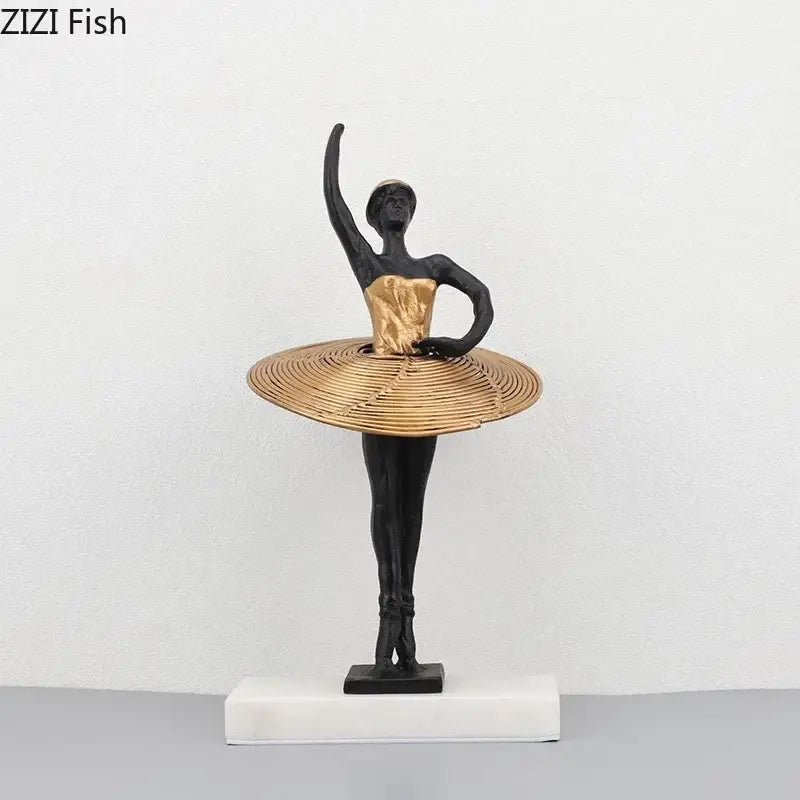 Gold Ballerina Sculpture