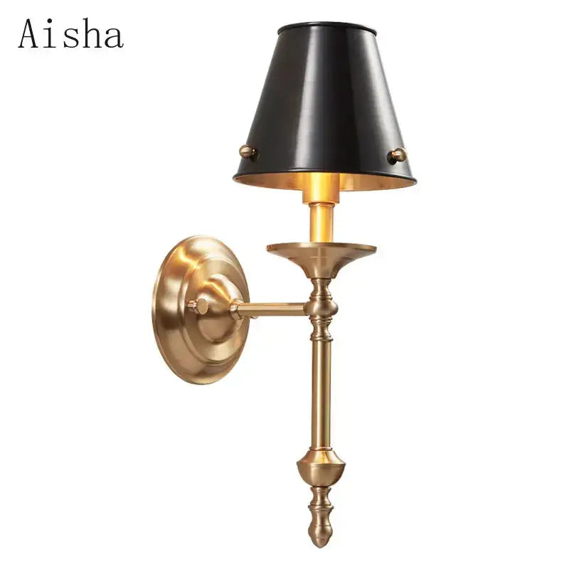 Black Gold Textured Shade Modern LED Wall Lamp