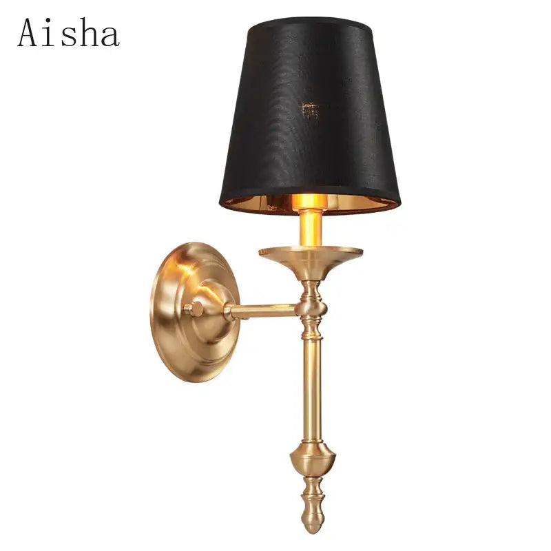 Black Gold Textured Shade Modern LED Wall Lamp