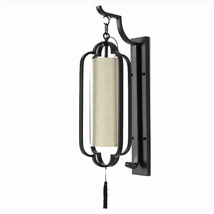 Black Iron Wall Sconce With Tassel Detail