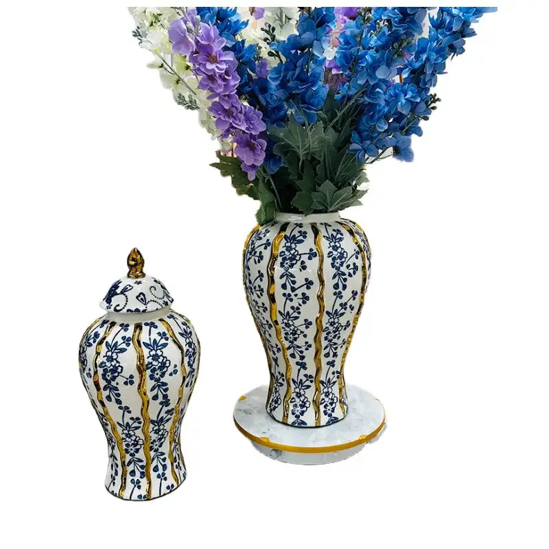 Blue Ceramic Ginger Jar