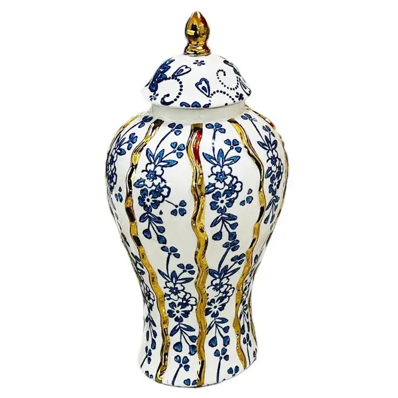 Blue Ceramic Ginger Jar