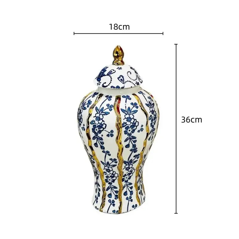 Blue Ceramic Ginger Jar