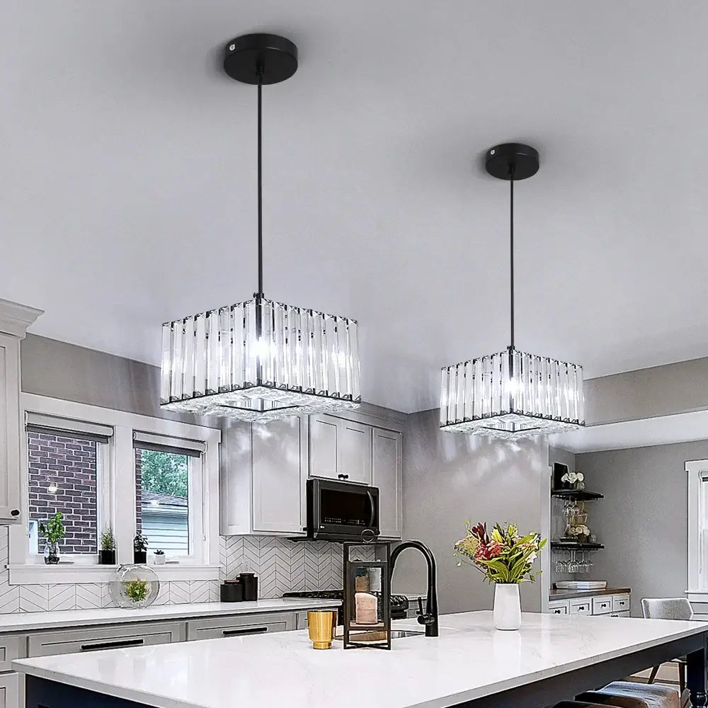 Brass Crystal LED Dining Area Pendant