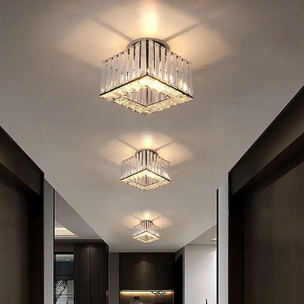 Brass Crystal LED Dining Area Pendant