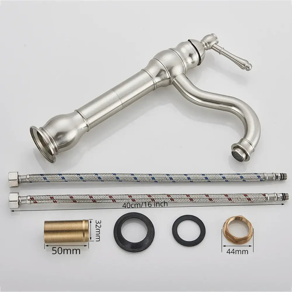 Nickel Single Handle Faucet with Swivel Spout