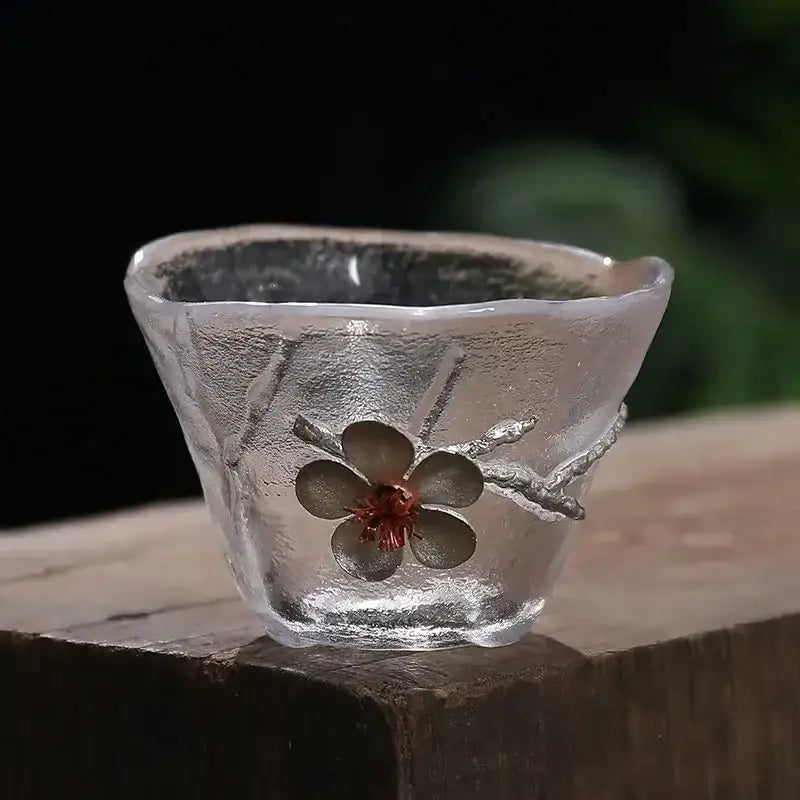 Carved Tin Glass Tea Set
