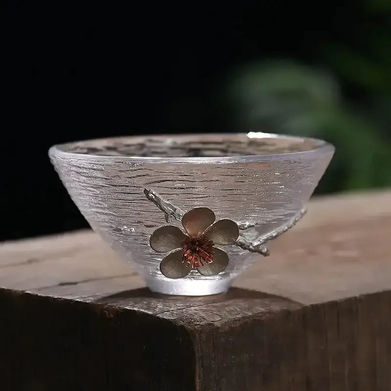 Carved Tin Glass Tea Set