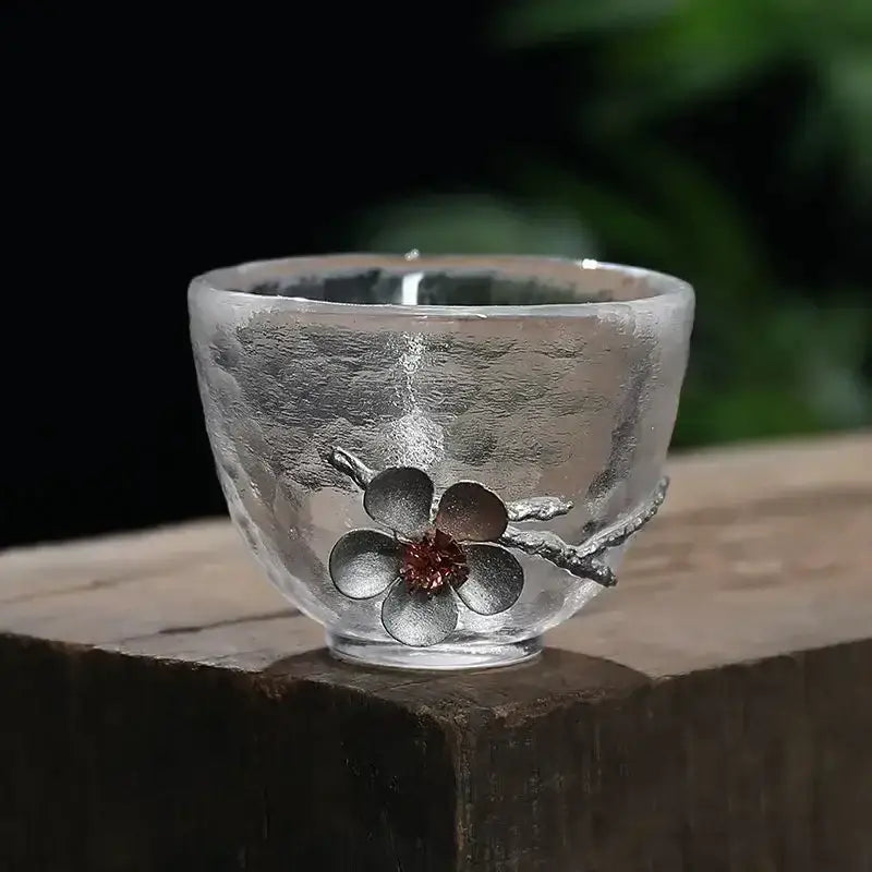 Carved Tin Glass Tea Set