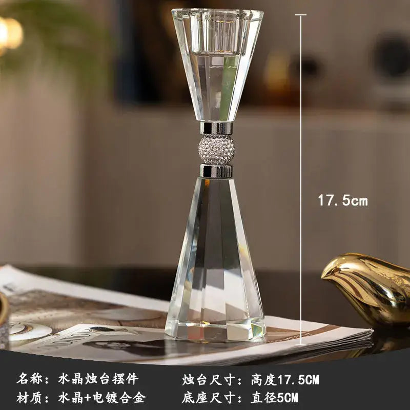 Gold Crystal Candle Holder Set