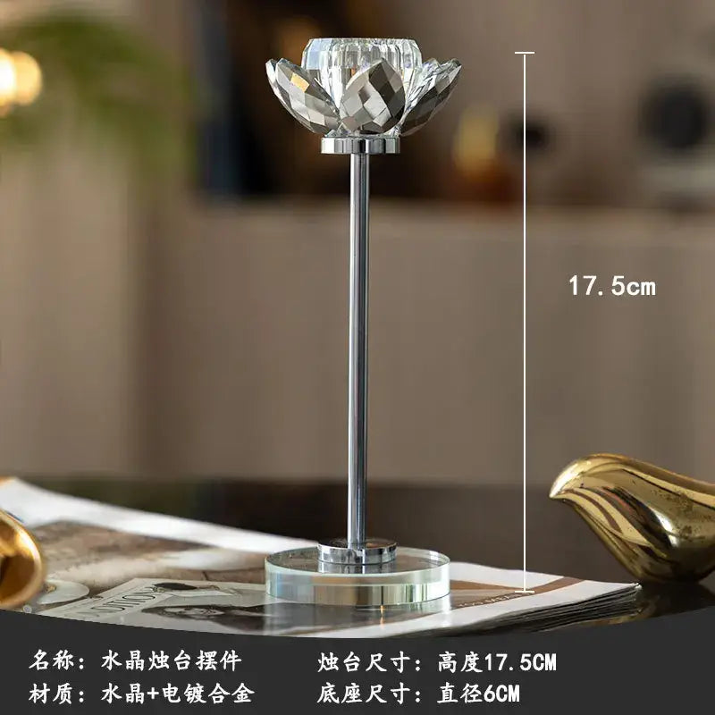 Gold Crystal Candle Holder Set