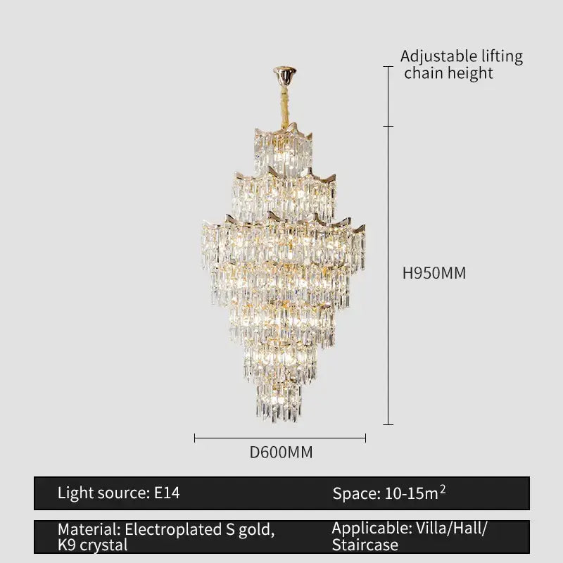 Gold Multi-Tier Crystal Light