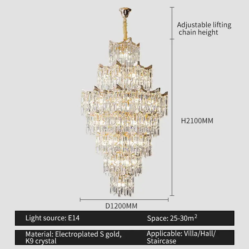 Gold Multi-Tier Crystal Light