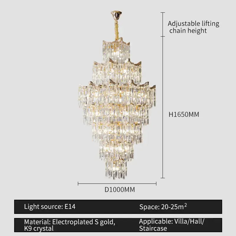 Gold Multi-Tier Crystal Light
