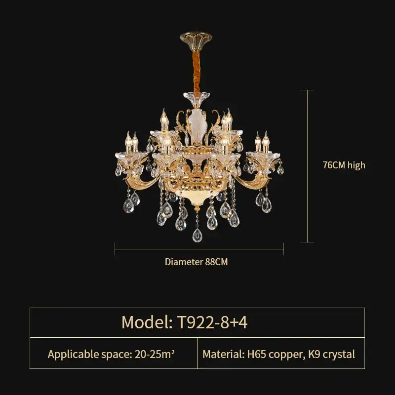 Gold Tiered Crystal Chandelier Up To 51 Heads