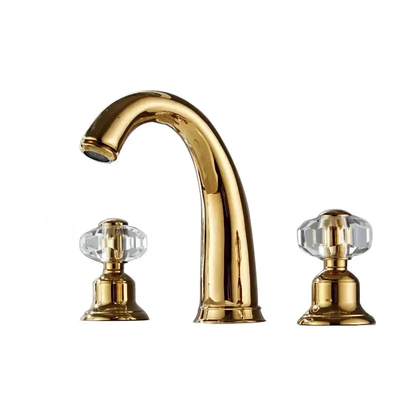 Gold Crystal Basin Faucet Hot and Cold Mixer