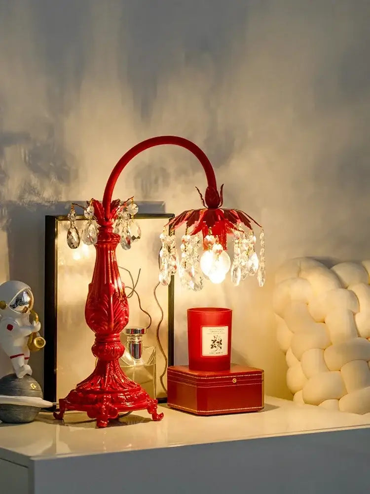 Red Crystal Table Lamp