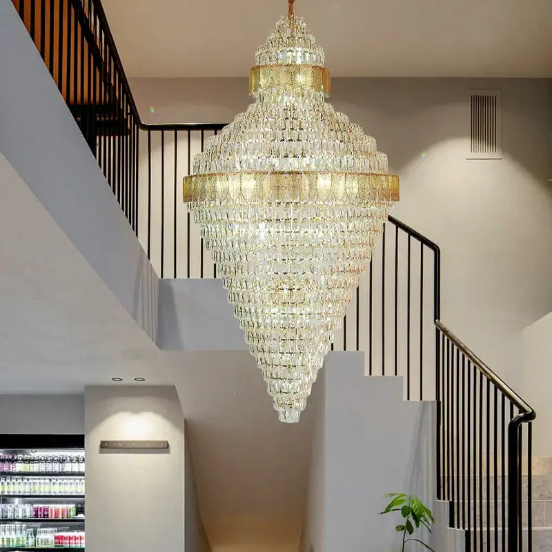 Amber Duplex Crystal Chandelier
