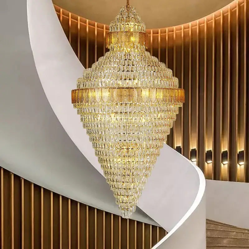 Amber Duplex Crystal Chandelier