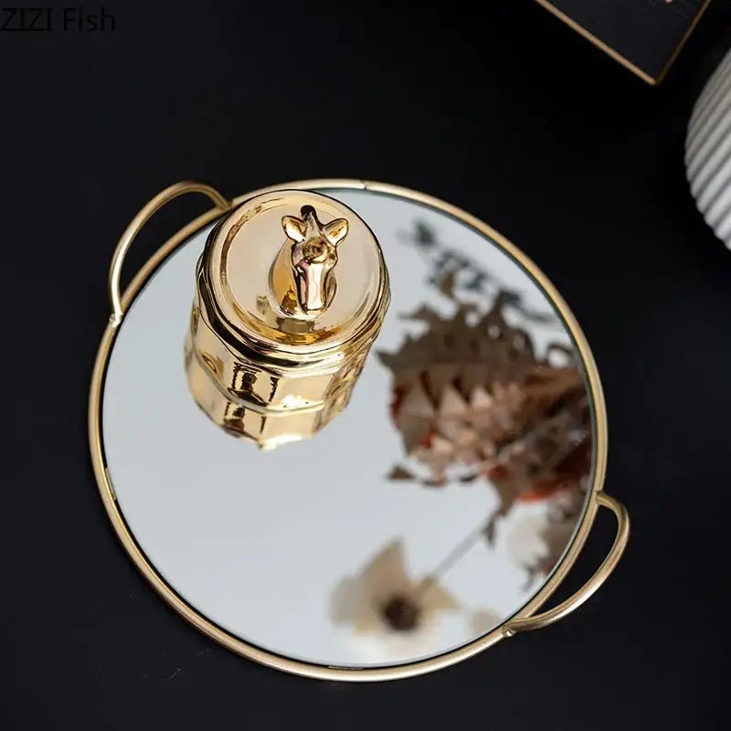 Gold Ceramic Storage Tray
