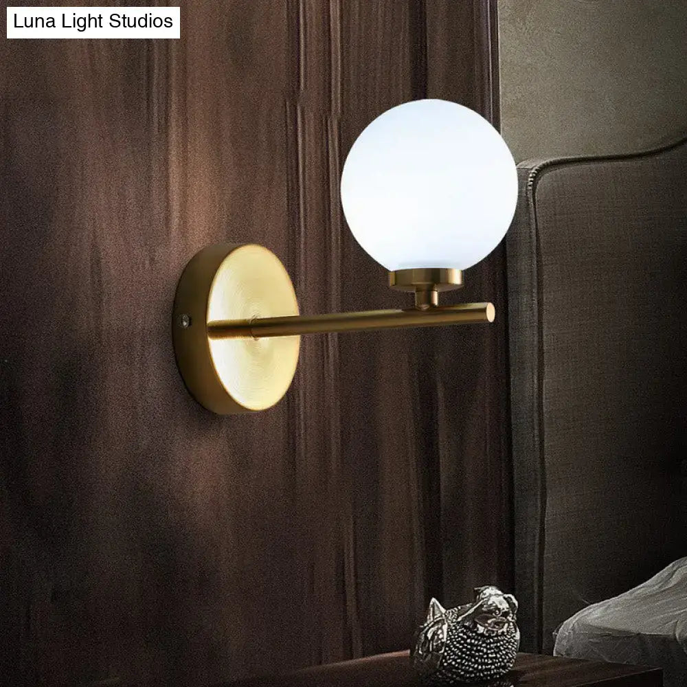 Gold Ivory Glass Cozy Bedroom Wall Sconce