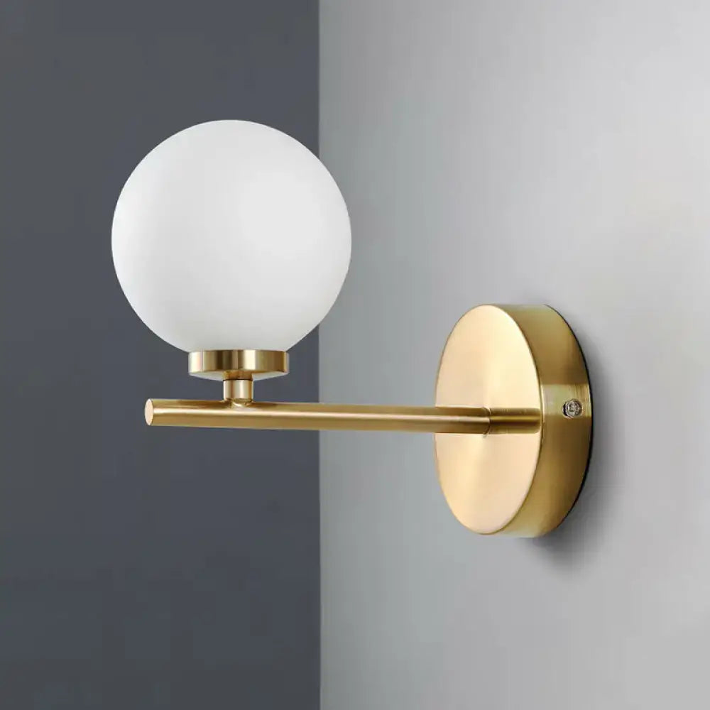 Gold Ivory Glass Cozy Bedroom Wall Sconce