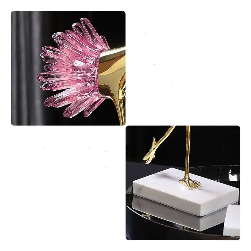 Gold Crystal Bird Figurine