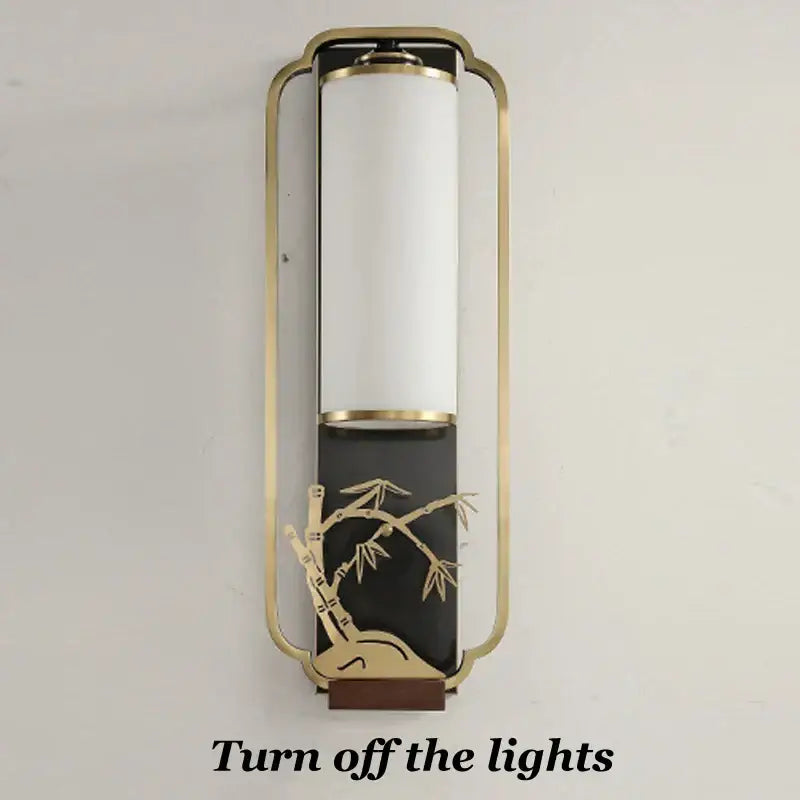 Gold Bamboo Chrysanthemum Vintage Wall Sconce