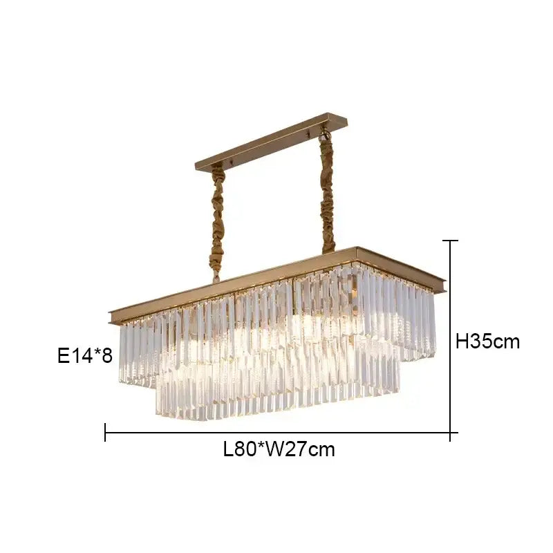 Gold Crystal 80cm Ceiling Chandelier