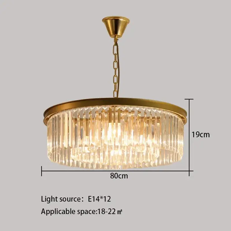 Gold Crystal 80cm Ceiling Chandelier