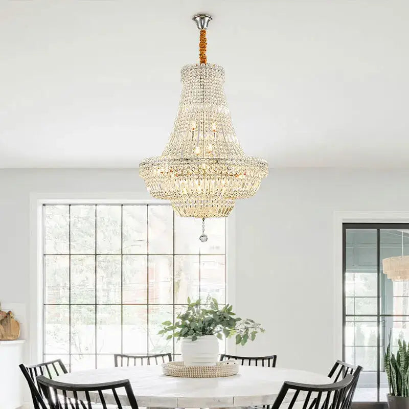 Chrome K9 Crystal Chandelier