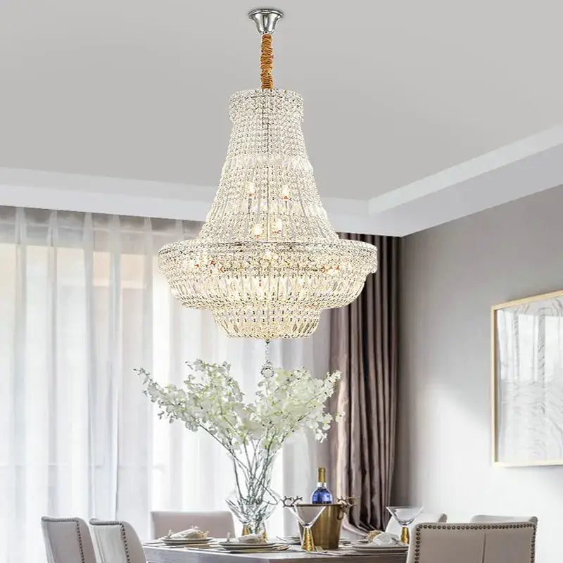 Chrome K9 Crystal Chandelier