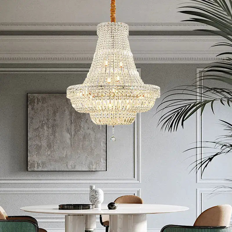 Chrome K9 Crystal Chandelier