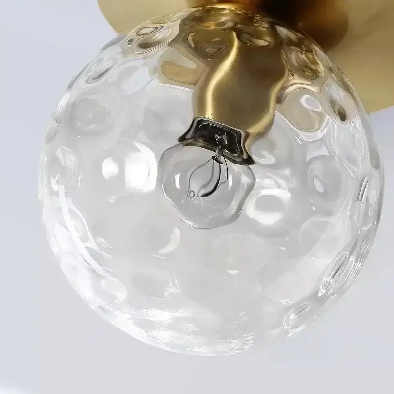 Gold Crystal Ceiling Light Compact Hallway Design