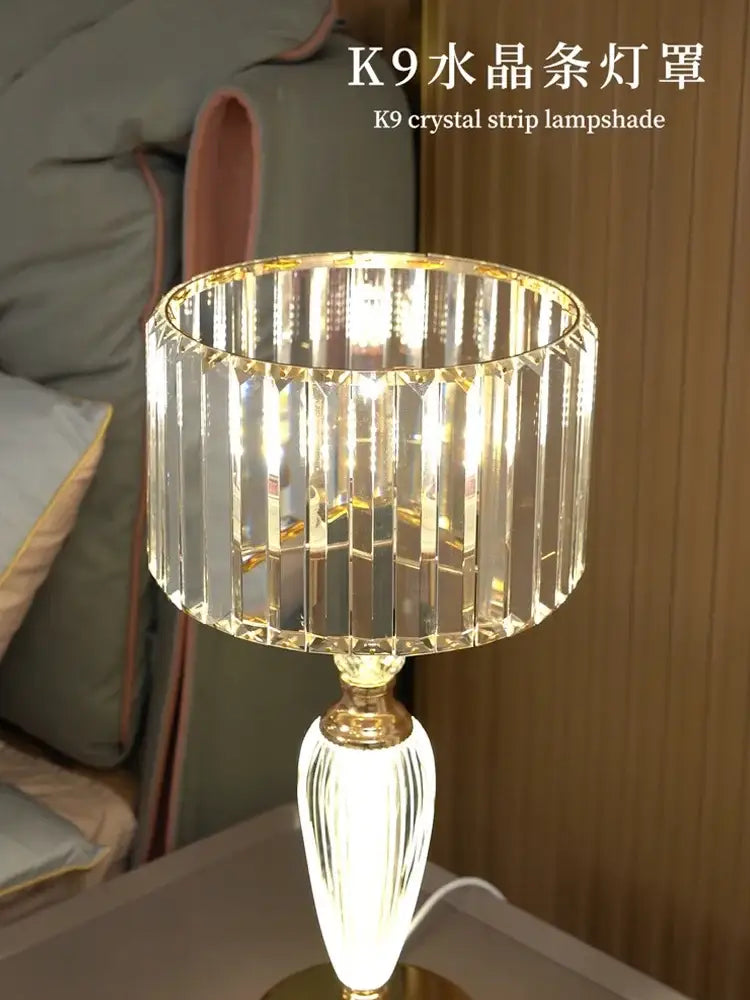 Gold Crystal 25cm Desk Lamp