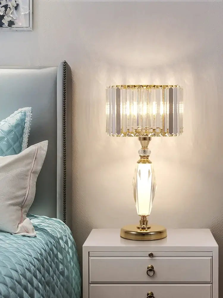 Gold Crystal 25cm Desk Lamp