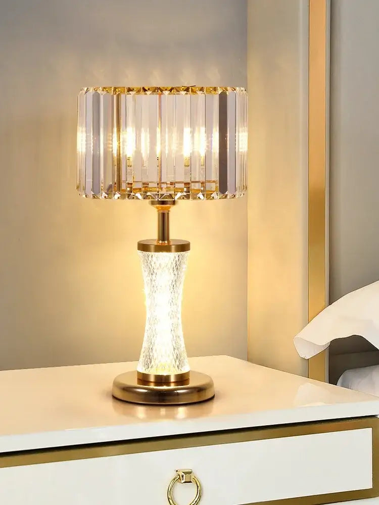 Gold Crystal 25cm Desk Lamp