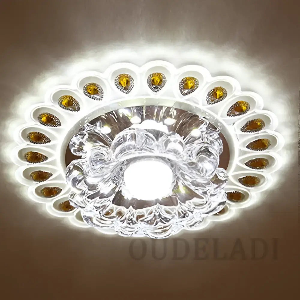 Gold Crystal Flush Mount Ceiling Light