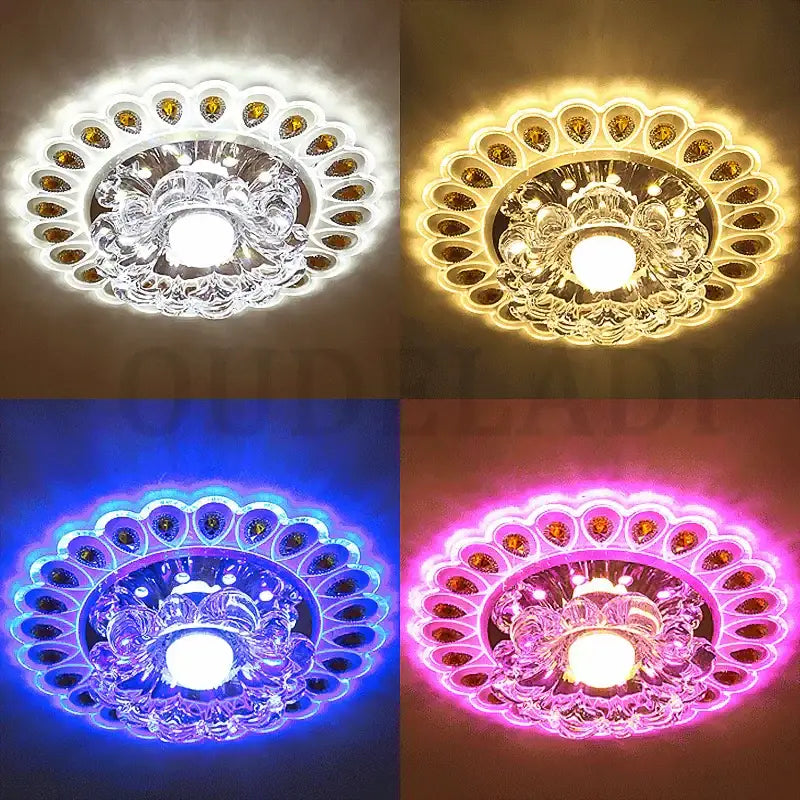 Gold Crystal Flush Mount Ceiling Light