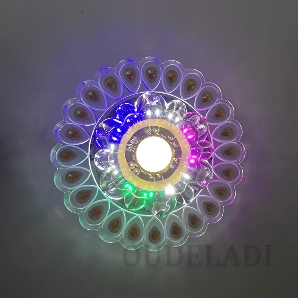 Gold Crystal Flush Mount Ceiling Light
