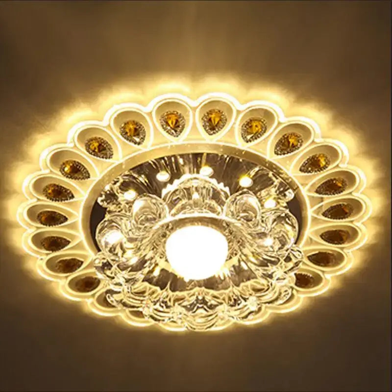 Gold Crystal Flush Mount Ceiling Light