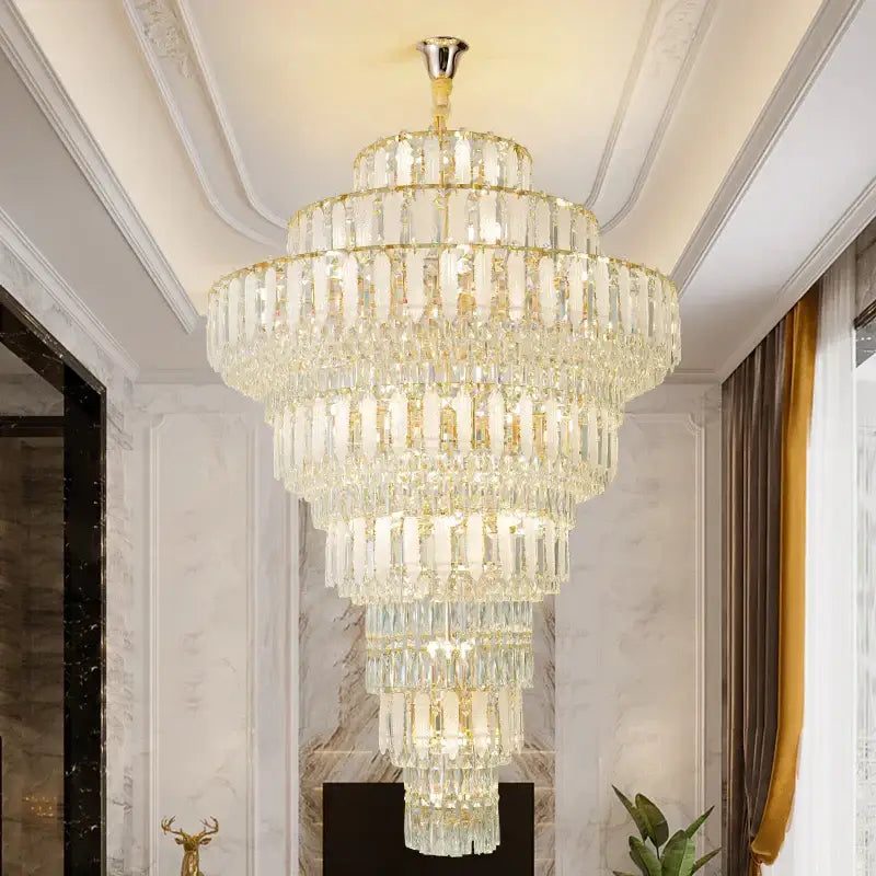 Gold Crystal Chandelier Hollow European Design