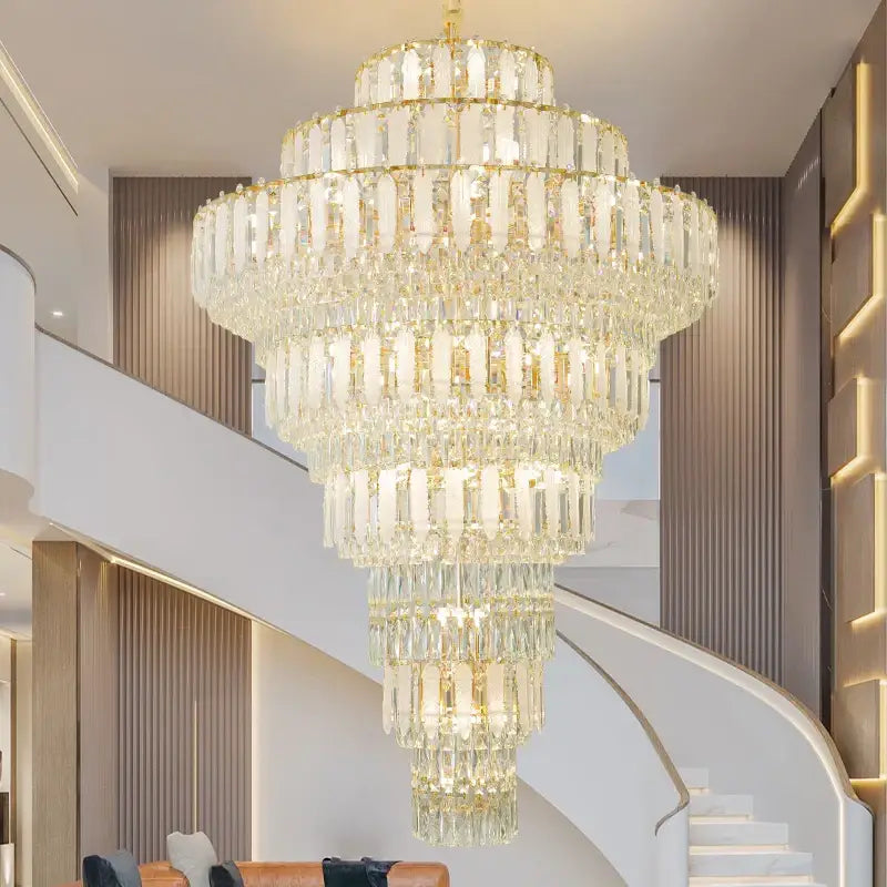 Gold Crystal Chandelier Hollow European Design