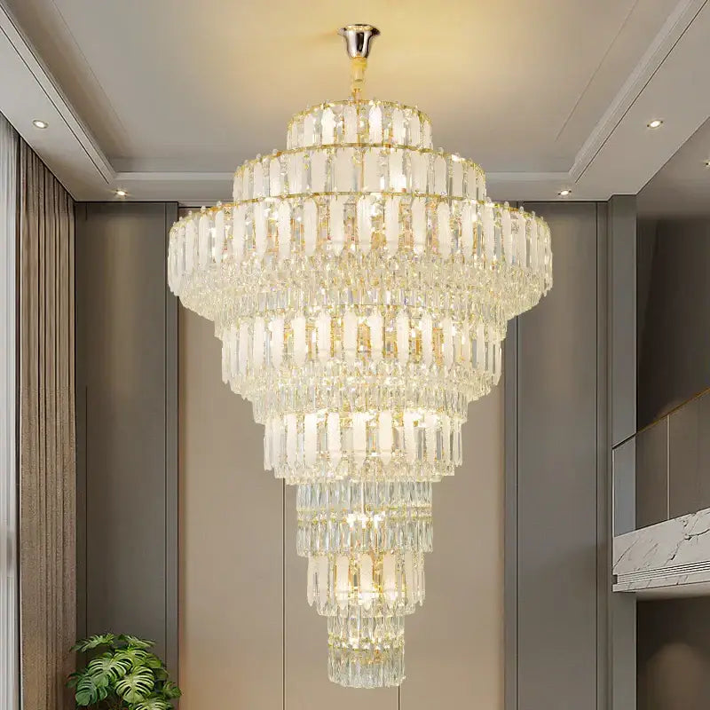Gold Crystal Chandelier Hollow European Design